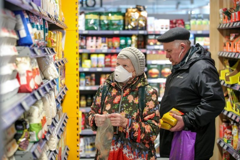 Moscow supermarket during COVID-19 pandemic